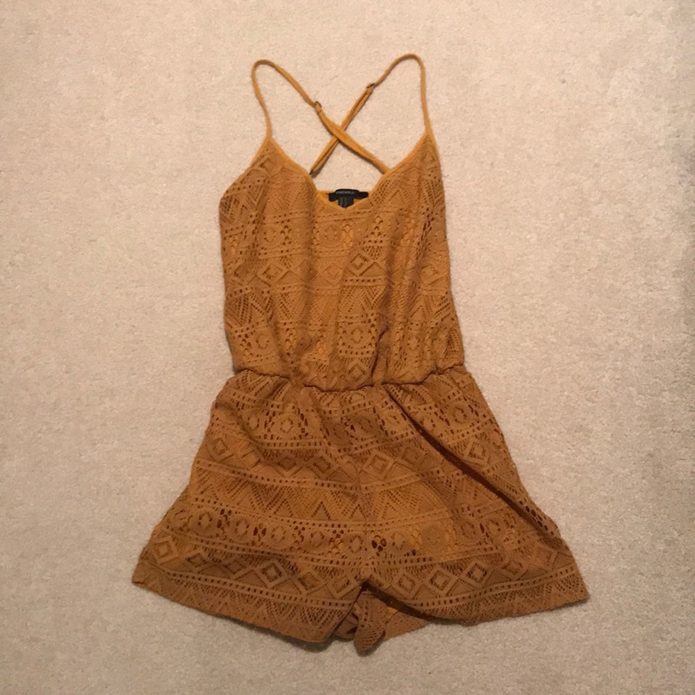 Forever 21 small mustard yellow romper